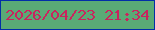 文字の大きさ：1、枠の色：022ea8、背景の色：5aaa76、文字の色：ca245e 無料ブログパーツのブログ時計