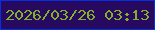 文字の大きさ：3、枠の色：0230e2、背景の色：270a60、文字の色：82b02d 無料ブログパーツのブログ時計