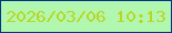文字の大きさ：2、枠の色：023583、背景の色：b1f7af、文字の色：b9d627 無料ブログパーツのブログ時計