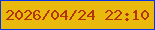 文字の大きさ：1、枠の色：0235ef、背景の色：eab90d、文字の色：b13507 無料ブログパーツのブログ時計