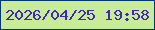 文字の大きさ：3、枠の色：02387a、背景の色：c8ec97、文字の色：4027be 無料ブログパーツのブログ時計