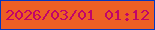文字の大きさ：2、枠の色：0238c0、背景の色：ed5f25、文字の色：c20469 無料ブログパーツのブログ時計
