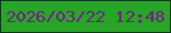 文字の大きさ：5、枠の色：023916、背景の色：28a426、文字の色：71208a 無料ブログパーツのブログ時計