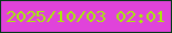 文字の大きさ：1、枠の色：023917、背景の色：e043da、文字の色：a6eb09 無料ブログパーツのブログ時計