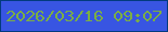 文字の大きさ：3、枠の色：023a7e、背景の色：3855e2、文字の色：7bae45 無料ブログパーツのブログ時計