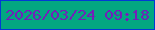 文字の大きさ：5、枠の色：023ad5、背景の色：03a781、文字の色：731fb9 無料ブログパーツのブログ時計