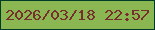 文字の大きさ：1、枠の色：023b28、背景の色：8bb752、文字の色：772e2c 無料ブログパーツのブログ時計