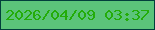 文字の大きさ：5、枠の色：023f3c、背景の色：5bc47a、文字の色：23ac09 無料ブログパーツのブログ時計
