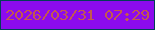 文字の大きさ：5、枠の色：023f57、背景の色：8c0bed、文字の色：c3594f 無料ブログパーツのブログ時計