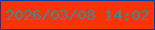 文字の大きさ：5、枠の色：023fa7、背景の色：fa3205、文字の色：348d9a 無料ブログパーツのブログ時計