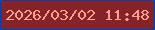 文字の大きさ：1、枠の色：0240ac、背景の色：862229、文字の色：faa18e 無料ブログパーツのブログ時計