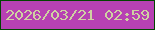 文字の大きさ：4、枠の色：024500、背景の色：b741b3、文字の色：cfd1a2 無料ブログパーツのブログ時計