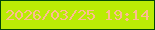 文字の大きさ：3、枠の色：024706、背景の色：baec05、文字の色：fdbc91 無料ブログパーツのブログ時計