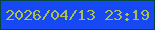 文字の大きさ：4、枠の色：024739、背景の色：1649f3、文字の色：afbf4b 無料ブログパーツのブログ時計