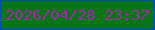 文字の大きさ：4、枠の色：0247cf、背景の色：067518、文字の色：ac21b0 無料ブログパーツのブログ時計