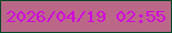 文字の大きさ：3、枠の色：024828、背景の色：bb6888、文字の色：d006de 無料ブログパーツのブログ時計