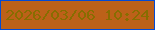 文字の大きさ：5、枠の色：024ad4、背景の色：bc6119、文字の色：886d01 無料ブログパーツのブログ時計