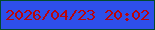 文字の大きさ：2、枠の色：024b2d、背景の色：2e4fea、文字の色：ba050a 無料ブログパーツのブログ時計