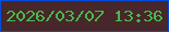 文字の大きさ：4、枠の色：024bdf、背景の色：472729、文字の色：48ba4d 無料ブログパーツのブログ時計