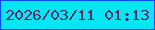 文字の大きさ：2、枠の色：024bfa、背景の色：06e5f4、文字の色：572b63 無料ブログパーツのブログ時計