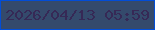 文字の大きさ：4、枠の色：024dd7、背景の色：344a6c、文字の色：362956 無料ブログパーツのブログ時計