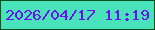 文字の大きさ：2、枠の色：024f1d、背景の色：48e3bb、文字の色：6b11f0 無料ブログパーツのブログ時計