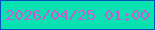 文字の大きさ：5、枠の色：0250ba、背景の色：06e2b1、文字の色：c65cce 無料ブログパーツのブログ時計