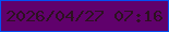 文字の大きさ：1、枠の色：0250f3、背景の色：60016c、文字の色：2c1120 無料ブログパーツのブログ時計