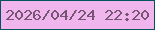 文字の大きさ：2、枠の色：025260、背景の色：f0b5ed、文字の色：755572 無料ブログパーツのブログ時計