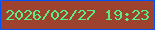 文字の大きさ：2、枠の色：0254f8、背景の色：9d422e、文字の色：5eed80 無料ブログパーツのブログ時計