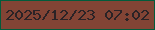 文字の大きさ：5、枠の色：025b3b、背景の色：824435、文字の色：2b2326 無料ブログパーツのブログ時計