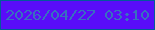 文字の大きさ：1、枠の色：025b9c、背景の色：590df9、文字の色：3870bf 無料ブログパーツのブログ時計
