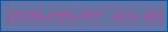 文字の大きさ：5、枠の色：025ca9、背景の色：6572a2、文字の色：a95096 無料ブログパーツのブログ時計