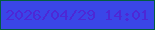 文字の大きさ：2、枠の色：025d41、背景の色：3a46e8、文字の色：4d28d6 無料ブログパーツのブログ時計