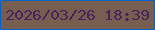 文字の大きさ：4、枠の色：0260c6、背景の色：765f50、文字の色：4a215d 無料ブログパーツのブログ時計