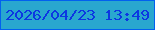 文字の大きさ：5、枠の色：0260ef、背景の色：29a7cf、文字の色：0c37e2 無料ブログパーツのブログ時計