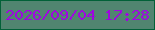 文字の大きさ：5、枠の色：026138、背景の色：518570、文字の色：9f07e0 無料ブログパーツのブログ時計