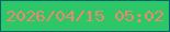 文字の大きさ：1、枠の色：02616c、背景の色：2ec767、文字の色：ea896f 無料ブログパーツのブログ時計