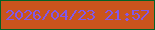 文字の大きさ：2、枠の色：026225、背景の色：ca541d、文字の色：8257e9 無料ブログパーツのブログ時計