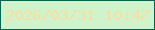 文字の大きさ：3、枠の色：026453、背景の色：cff3cb、文字の色：fadca1 無料ブログパーツのブログ時計