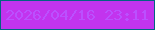 文字の大きさ：5、枠の色：026482、背景の色：c234ee、文字の色：bb50fe 無料ブログパーツのブログ時計
