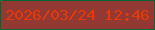 文字の大きさ：2、枠の色：026532、背景の色：923934、文字の色：e7380a 無料ブログパーツのブログ時計