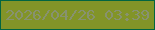 文字の大きさ：3、枠の色：026541、背景の色：829428、文字の色：87926f 無料ブログパーツのブログ時計