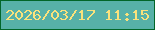 文字の大きさ：4、枠の色：026629、背景の色：57b1a8、文字の色：fbe27c 無料ブログパーツのブログ時計