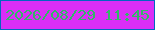 文字の大きさ：1、枠の色：0266c1、背景の色：da2ef6、文字の色：32b767 無料ブログパーツのブログ時計