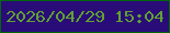 文字の大きさ：1、枠の色：02670c、背景の色：2a0c79、文字の色：5fa132 無料ブログパーツのブログ時計