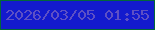 文字の大きさ：2、枠の色：026739、背景の色：131acd、文字の色：5d50c5 無料ブログパーツのブログ時計
