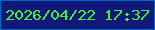 文字の大きさ：1、枠の色：0268c0、背景の色：10187a、文字の色：45f035 無料ブログパーツのブログ時計
