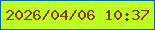 文字の大きさ：3、枠の色：026994、背景の色：bdff21、文字の色：883b10 無料ブログパーツのブログ時計