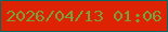 文字の大きさ：5、枠の色：026a66、背景の色：dd2303、文字の色：79a03c 無料ブログパーツのブログ時計